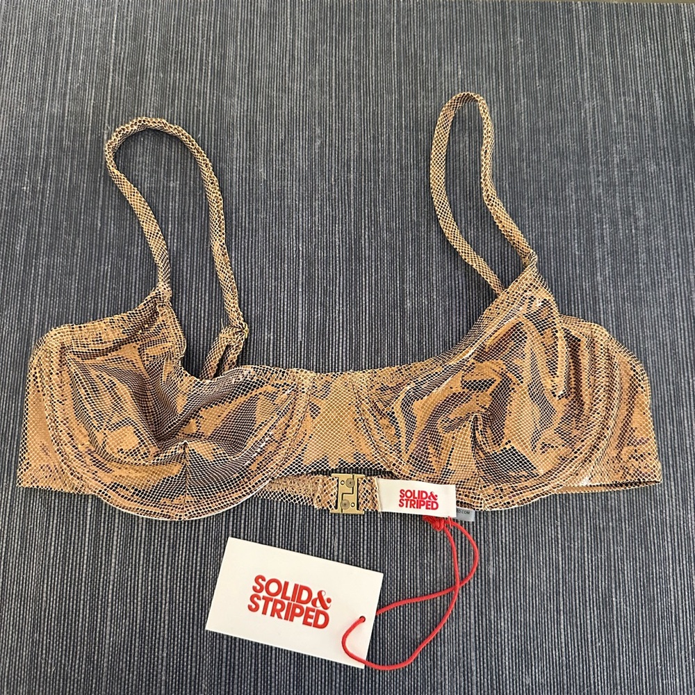 SOLID & STRIPED Bronze/Gold Bikini Top - The Eva Top - NWT - Size Medium